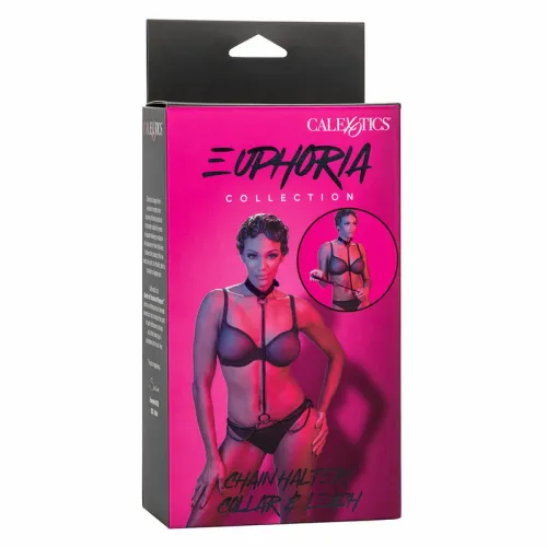 calexotics euphoria chain halter collar & leash - skora wegańska, regulacja na Arena.pl