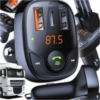 TRANSMITER FM BLUETOOTH SAMOCHODOWY ŁADOWARKA USB CZYTNIK KART MP3 12-24V