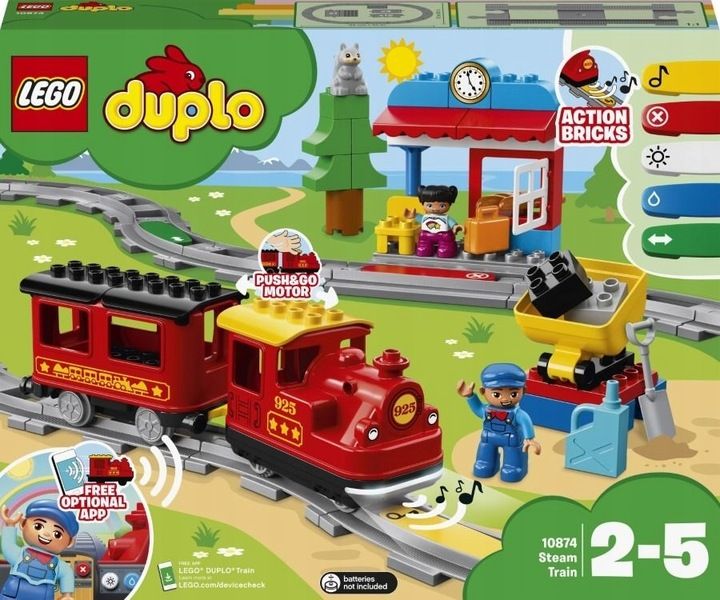 LEGO Duplo 10874 Kolejka Ciuchcia Pociąg Tory Światło Dźwięk Duże Klocki zdjęcie 10