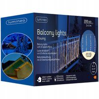 Łańcuch Choinkowy Światełka Sople 200 LED 2x1M Girlanda Ciepła Biała