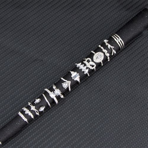 Srebrny ZESTAW PIERŚCIONKÓW RETRO PUNK BOHO 96 na Arena.pl