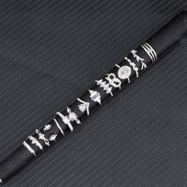 Srebrny ZESTAW PIERŚCIONKÓW RETRO PUNK BOHO 96 zdjęcie 5