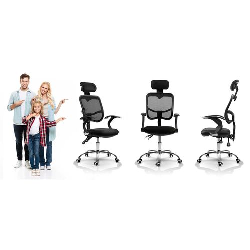 Fotel biurowy z mikrosiatki Sofotel Ryga czarny na Arena.pl