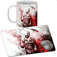 ZESTAW KUBEK + PODKŁADKA - ASSASSIN CREED - PREZENT WIELE WZORÓW + IMIĘ