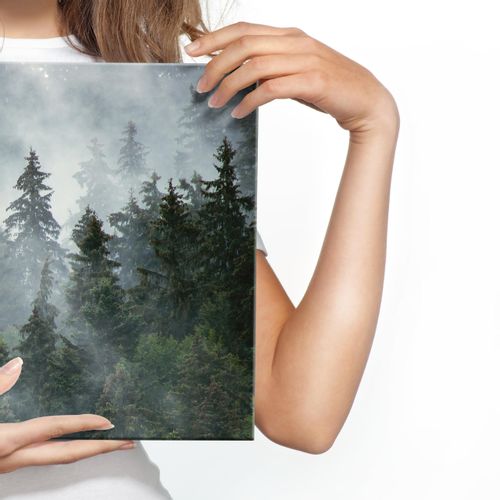 Obraz Na Płótnie Canvas LAS WE MGLE Pejzaż Panorama 145cm x 45cm na Arena.pl