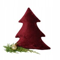 Poduszka choinka świąteczna wiśniowa bordo czerwona aksamit dla dziecka