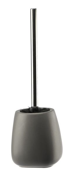 Szczotka WC z pojemnikiem PASTELLO ceramika szary matowy zdjęcie 1