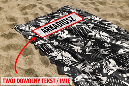 RĘCZNIK Białe kształty z twoim dowolnym tekstem 100x50cm 010C na Arena.pl