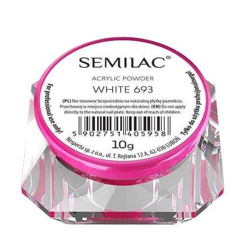 Semilac Acrylic Powder White 693, 10g zdjęcie 1