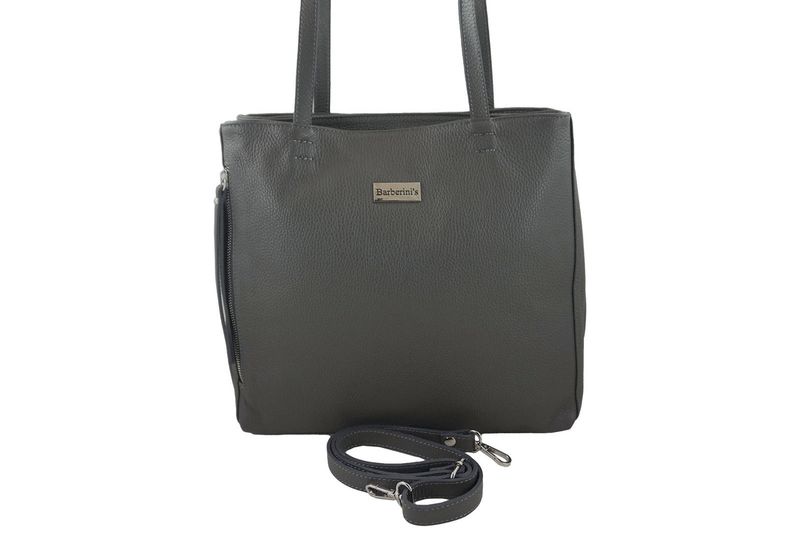 Torba skórzana A4 na ramię - Szara ciemna zdjęcie 2