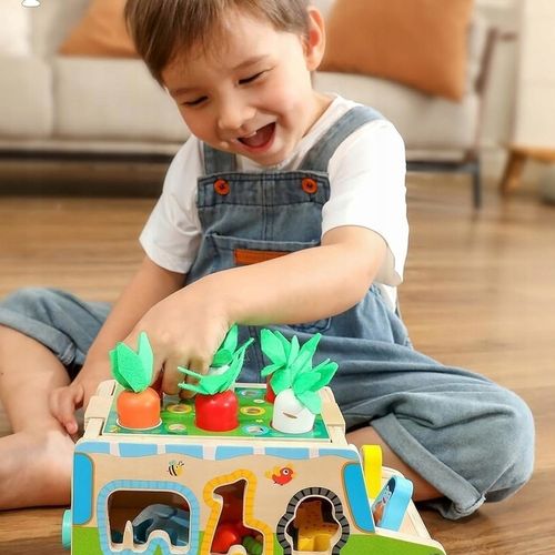 MONTESSORI SORTER KLOCKÓW ZŁAP ROBACZKA AUTO UKŁADANKA MARCHEWKI I ROBACZKI na Arena.pl