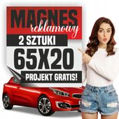 Reklama magnetyczna MAGNES reklamowy na auto firmowe 65x20 cm - 2 szt