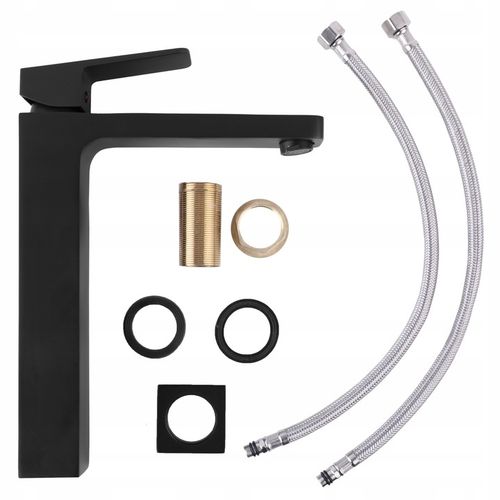 Bateria umywalkowa stojąca wysoka czarna nablatowa kran do umywalki na Arena.pl