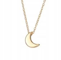 16 0283 Naszyjnik Księżyc Złoty Półksiężyc Drobny Śliczny