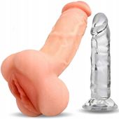 PRZEDŁUŻKA POWIĘKSZAJĄCA PENISA SEX NAKŁADKA XXL Wagina Masturbator + Dildo