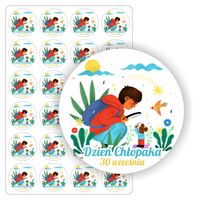 NAKLEJKI nalepki okrągłe 30 września DZIEŃ CHŁOPAKA 24 szt. 5 cm