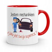 Kubek Czerwony Dla Mechanika Jestem Mechanikiem Z Nadrukiem Ze Zdjęciem