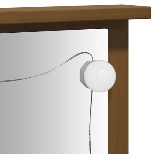 Toaletka z LED, miodowy brąz, lite drewno sosnowe na Arena.pl