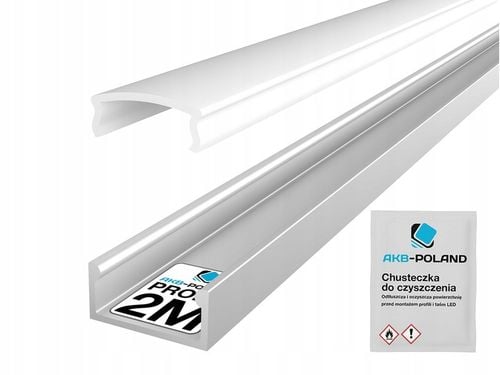 PROFIL ALUMINIOWY LED Taśma LED Natynkowy Wpuszczany KLOSZ MLECZNY 2 na Arena.pl