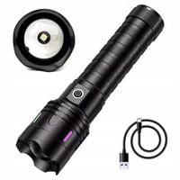 GIGANT! POTĘŻNA LATARKA LED LASER DALEKOSIĘŻNA PowerBank 2200m