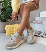 Szare Skórzane Sneakersy Na Platformie Filippo 36