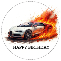 Opłatek na tort Bugatti Samochód Sportowy Auto Fura Bryka