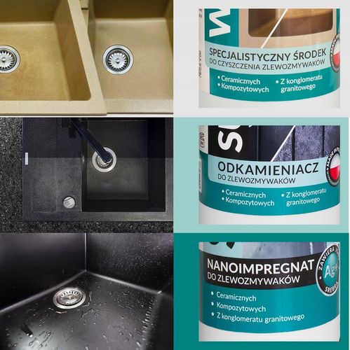 Zestaw do czyszczenia zlewu granitowego WOW + SUPER + impregnat SINK na Arena.pl
