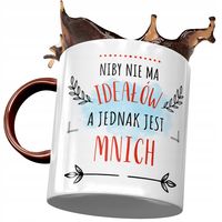 Kubek Bordowy Dla Mnicha Mucha Nie Ma Ideałów Z Nadrukiem Ze Zdjęciem