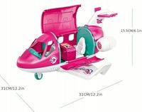 SAMOLOT LALKA Z PIESKIEM Z AKCESORIAMI W SAMOLOCIE AIRCRAFT ODRZUTOWY PIES