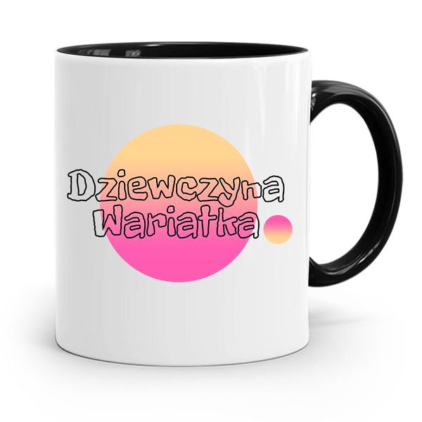 Kubek Czarny Dla Dziewczyny Dziewczyna Wariatka Z Nadrukiem Ze Zdjęciem zdjęcie 1