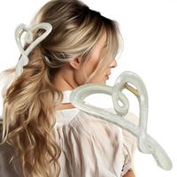 spinka klamra do włosów xl biała perłowa 12x5 cm sp373