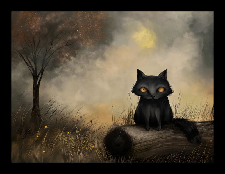 Plakat 20x15cm Czarny Kot zdjęcie 2