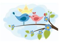 60X40CM PTASZKI GAŁĄZCE OBRAZ