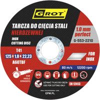 TARCZA PŁASKA INOX T1A 125*1.0*22 KOMPLET 10 SZTUK - G-553-2210