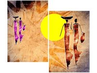 80X70CM KOLOROWE STROJE DUO OBRAZ