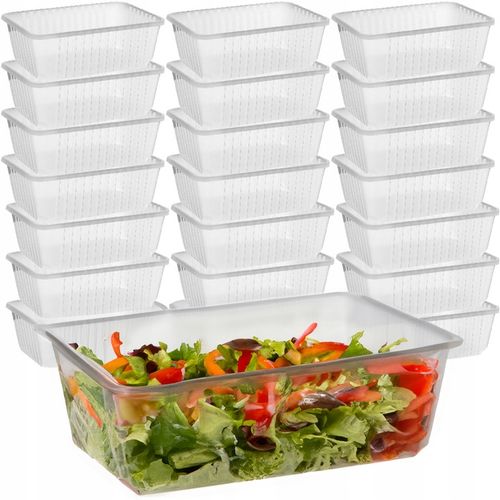 ZESTAW POJEMNIKÓW POJEMNICZKI NA ŻYWNOŚĆ JEDZENIE 1000ml WIELORAZOWE 50szt na Arena.pl