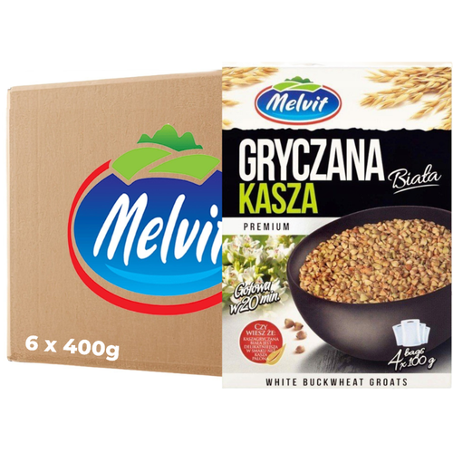 MELVIT Premium Kasza gryczana biała 400 g (4 torebki) x 6 sztuk na Arena.pl