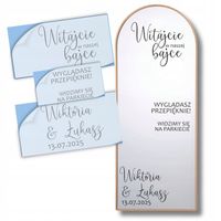 NAKLEJKA NA LUSTRO naklejki na wesele ślub imprezę urodziny CANVA