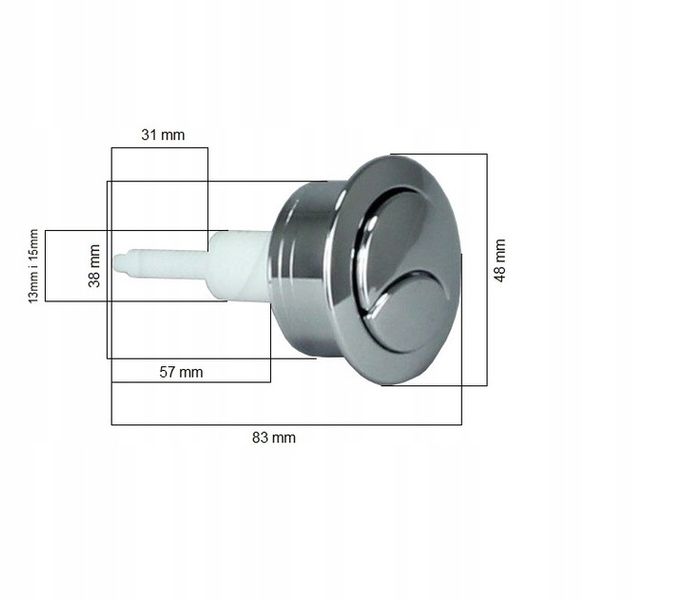 PRZYCISK SPŁUCZKI 3/6L CHROM zdjęcie 2