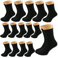 15 PAR SKARPETY Męskie BEZUCISKOWE bambusowe CZARNE skarpetki 43-46