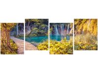 45CM 120 OBRAZ 4 ELEM JEZIORO PLITVICE JESIENIĄ ŚCIENNY
