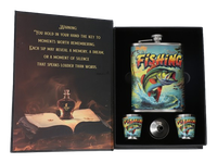 Elegancka Piersiówka 8 OZ ok. 240 ml Fishing w Opakowaniu Prezentowym