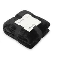 ELEGANCKI CZARNY KOC NARZUTA ROTE 150x200 cm HOMLA