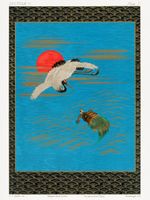 Plakat 60x80cm Lecący Żuraw Indyjski, G.A. Audsley do Salonu