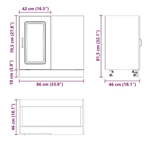 Szafka kuchenna dolna, Kalmar, szary dąb sonoma na Arena.pl