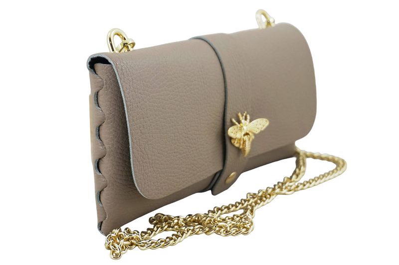 Torebka kopertówka na łańcuszku - Beżowa zdjęcie 2