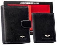 PETERSON męski klasyczny portfel skórzany z etui na karty + brelok