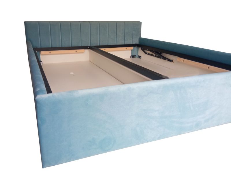 Łóżko tapicerowane z zagłówkiem i schowkiem 160 x 200 cm pod wymiar zdjęcie 1