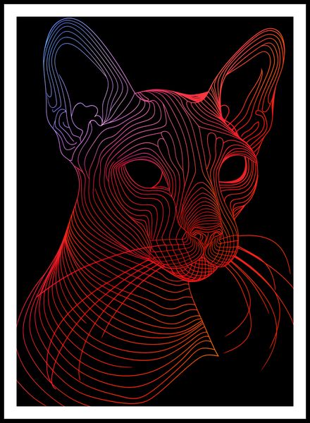 Plakat 67,5x95cm Cyfrowa Kocica zdjęcie 3