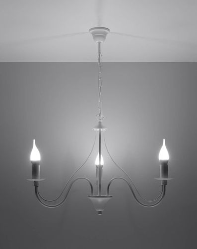 Żyrandol LAMPA wisząca SL.0213 metalowa OPRAWA świecznikowa ZWIS na łańcuchu maria teresa biała na Arena.pl